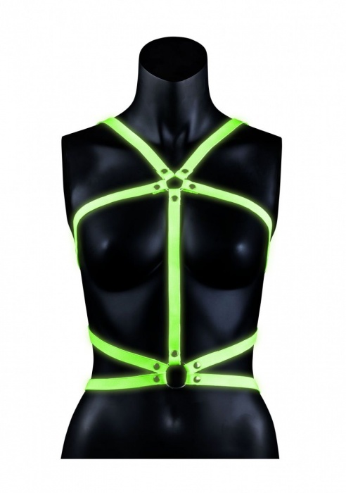 Портупея Body Harness с неоновым эффектом - размер S-M - Shots Media BV - купить с доставкой в Москве