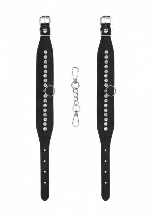 Черные поножи Diamond Studded Ankle Cuffs - Shots Media BV - купить с доставкой в Москве