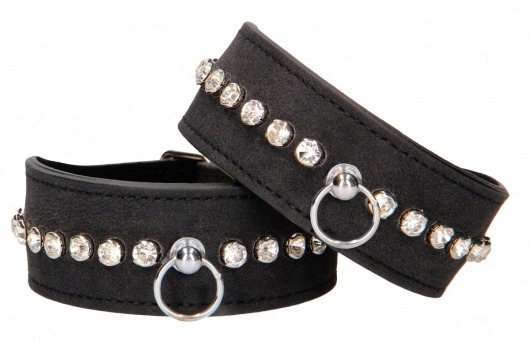 Черные поножи Diamond Studded Ankle Cuffs - Shots Media BV - купить с доставкой в Москве