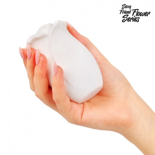 Белый нереалистичный мастурбатор в форме бутона цветка White Rose - 1137 - в Москве купить с доставкой