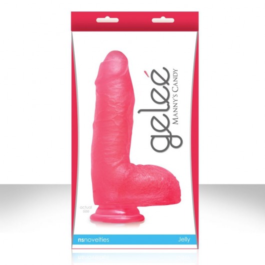 Ярко-розовый фаллоимитатор на присоске GELEE MANNYS CANDY - 22 см. - NS Novelties