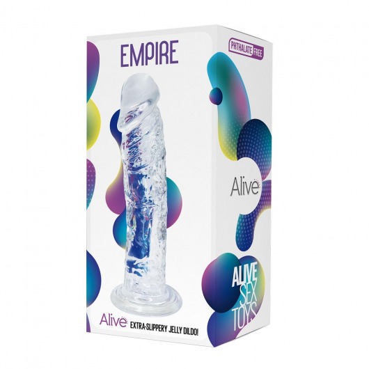 Прозрачный фаллоимитатор на присоске Empire Jelly Dildo - 19,3 см. - Adrien Lastic