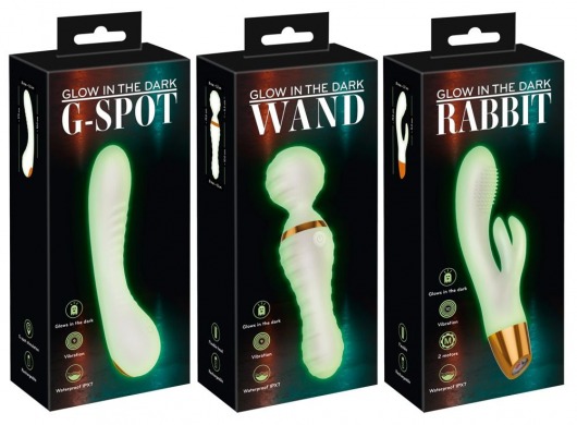 Набор из 3 светящихся в темноте вибраторов Glow in the Dark Set - Orion