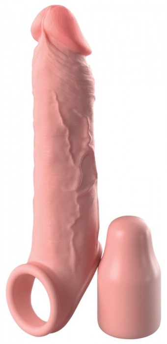 Телесная насадка-удлинитель 2 Inch Silicone X-tension with Strap - 20,3 см. - Pipedream - в Москве купить с доставкой