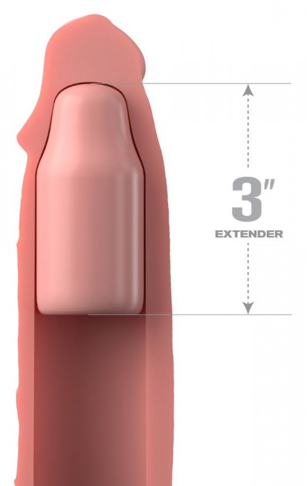 Телесная насадка-удлинитель 3 Inch Silicone Mega X-tension - 22,9 см. - Pipedream - в Москве купить с доставкой