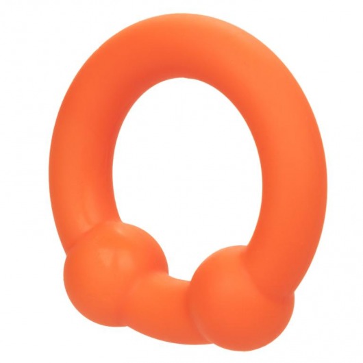 Оранжевое эрекционное кольцо Liquid Silicone Dual Ball Ring - California Exotic Novelties - в Москве купить с доставкой