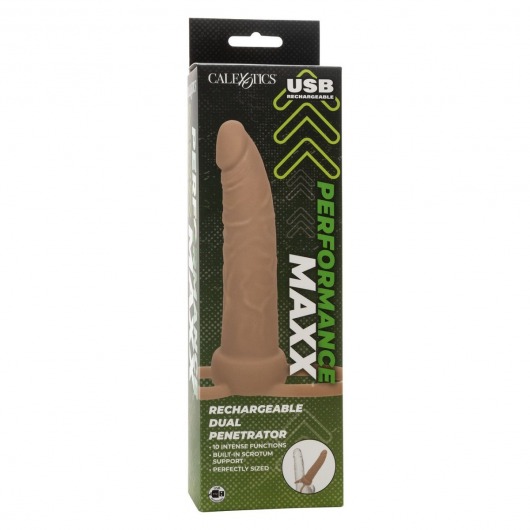 Телесная перезаряжаемая вибронасадка для двойного проникновения Rechargeable Dual Penetrator - California Exotic Novelties - купить с доставкой в Москве