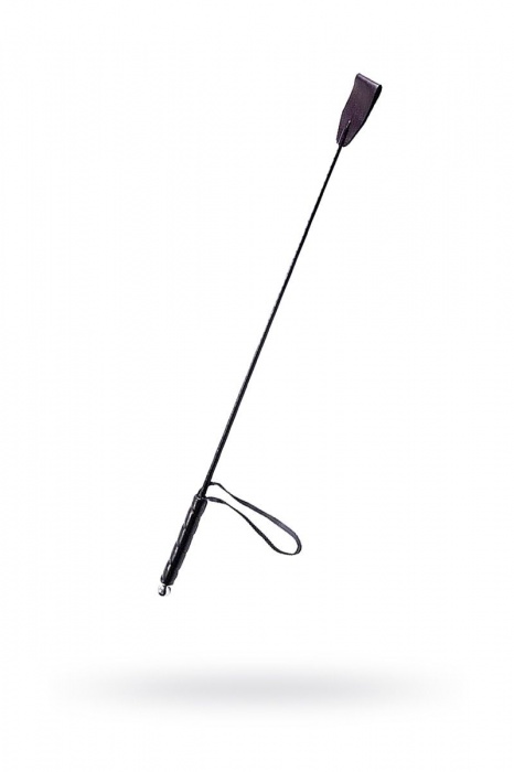 Чёрный стек с кожаной ручкой - 58 см. - Sitabella - купить с доставкой в Москве