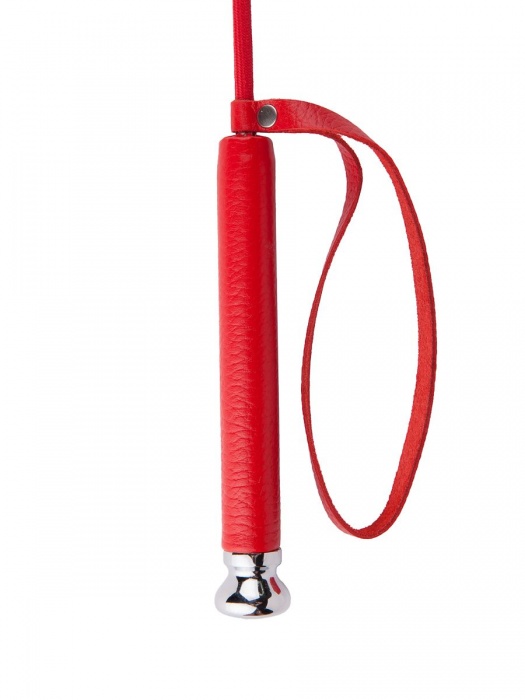 Красный стек с кожаной ручкой - 70 см. - Sitabella - купить с доставкой в Москве