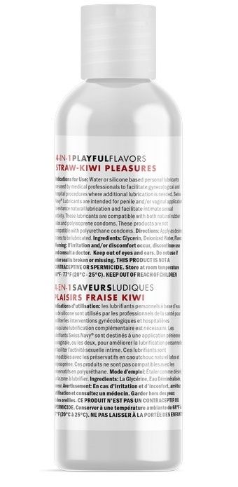 Массажный гель 4-в-1 Straw-Kiwi Pleasures с ароматом клубники и киви - 29,5 мл. - Swiss navy - купить с доставкой в Москве
