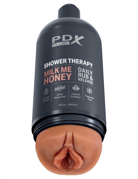Мастурбатор-вагина цвета карамели Shower Therapy Milk Me Honey - Pipedream - в Москве купить с доставкой