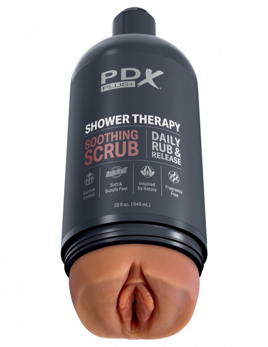 Мастурбатор-вагина цвета карамели Shower Therapy Soothing Scrub - Pipedream - в Москве купить с доставкой