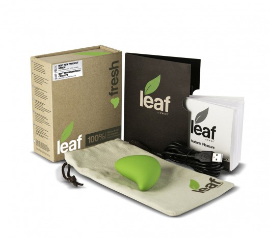 Зеленый перезаряжаемый вибромассажер Fresh by Leaf - BMS Factory