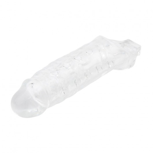 Прозрачная насадка на пенис с подхватом Mighty Sleeve With Ball Loop - 22 см. - Chisa - в Москве купить с доставкой