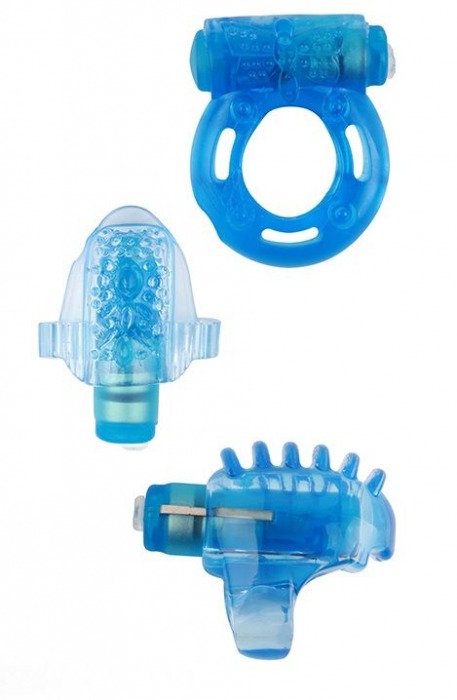 Набор из 3 синих эрекционных колец с вибрацией Teasers Ring Kit - Chisa - в Москве купить с доставкой