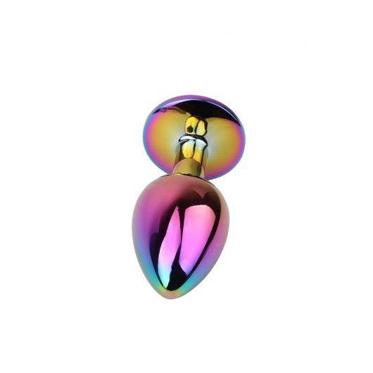Радужная металлическая пробка Jewelled Metel Butt Plug - 7,1 см. - Chisa