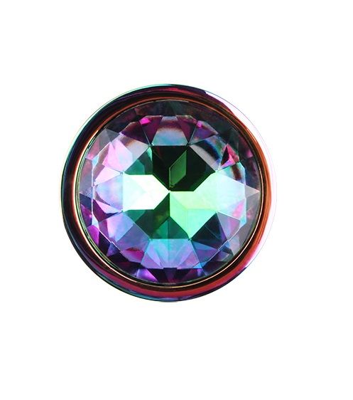 Радужная металлическая пробка Jewelled Metel Butt Plug - 7,1 см. - Chisa