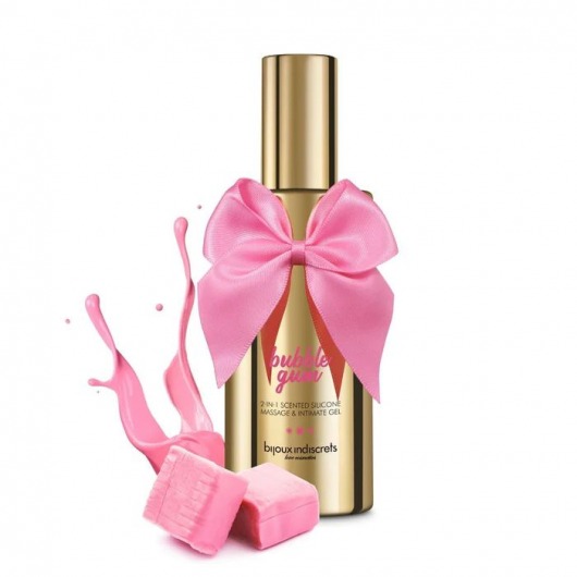 Гель с ароматом жвачки Bubblegum 2-in-1 Scented Silicone Massage And Intimate Gel - 100 мл. - Bijoux Indiscrets - купить с доставкой в Москве