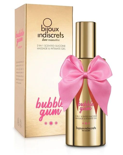 Гель с ароматом жвачки Bubblegum 2-in-1 Scented Silicone Massage And Intimate Gel - 100 мл. - Bijoux Indiscrets - купить с доставкой в Москве