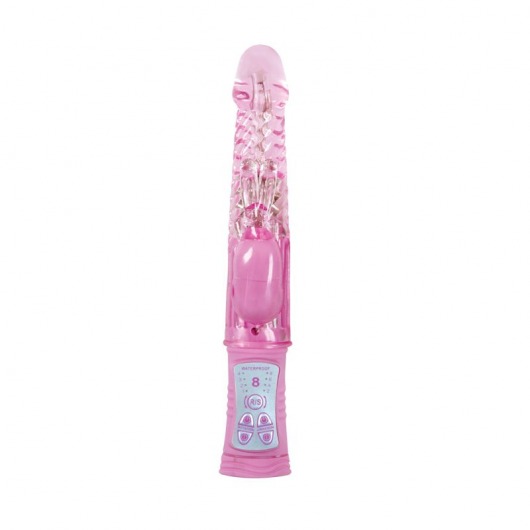 Розовый хай-тек вибромассажёр Deluxe Slim Rabbit с клиторальным зайчиком - 22,8 см. - NS Novelties