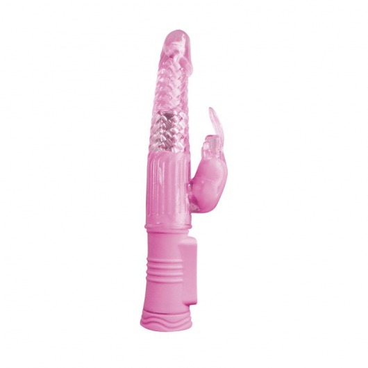 Розовый хай-тек вибромассажёр Deluxe Slim Rabbit с клиторальным зайчиком - 22,8 см. - NS Novelties