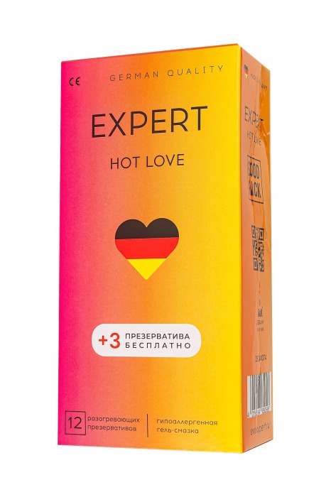 Презервативы EXPERT Hot Love с разогревающим эффектом - 12 шт.(+3 в подарок) - Expert - купить с доставкой в Москве