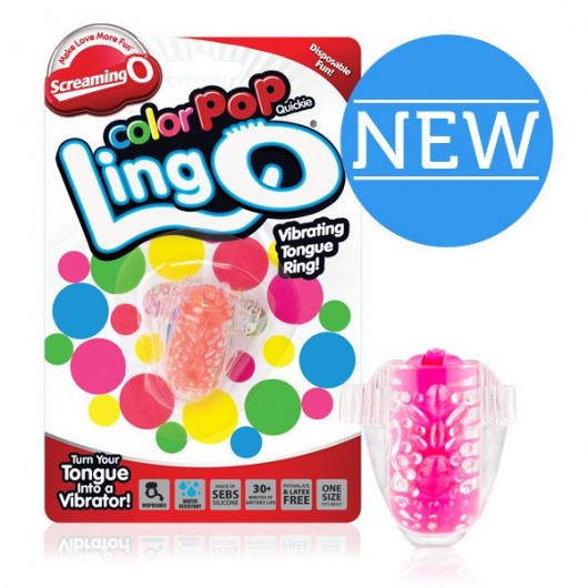 Розовое виброколечко на язык Ling O - Screaming O