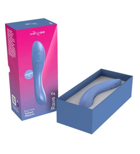 Голубой изогнутый вибромассажер We-Vibe Rave 2 - 21,7 см. - We-vibe