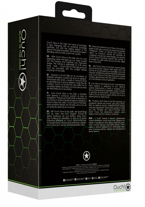 Мужская люминесцентная сбруя на тело размера L-XL - Shots Media BV - купить с доставкой в Москве