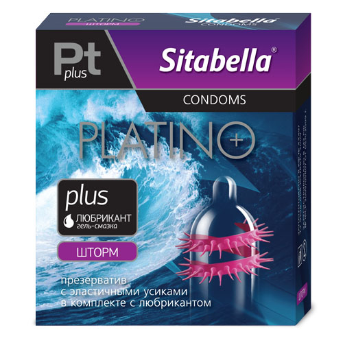 Презерватив Sitabella Platino plus  Шторм  - 1 шт. - Sitabella - купить с доставкой в Москве