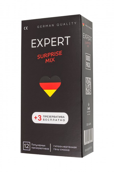 Презервативы EXPERT Surprise Mix - 12 шт.(+3 в подарок) - Expert - купить с доставкой в Москве