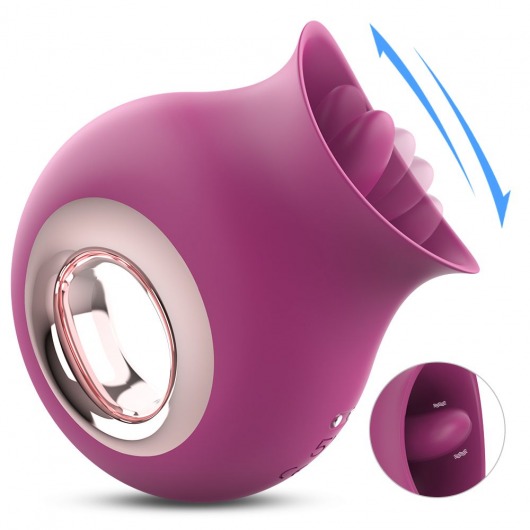 Фиолетовый клиторальный вибромассажёр с подвижным язычком - S-HANDE