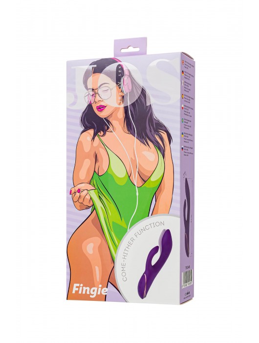 Фиолетовый вибратор-кролик Fingie с функцией Come-Hither - 21,6 см. - JOS