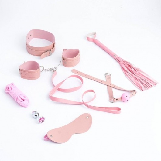 Эротический БДСМ-набор из 8 предметов в нежно-розовом цвете - Сима-Ленд - купить с доставкой в Москве