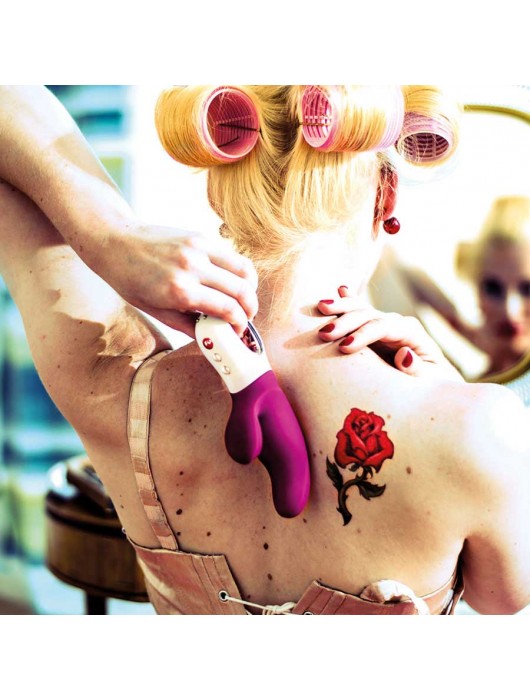 Фиолетовый вибратор с двумя моторами MiSS Bi - 17 см. - Fun Factory