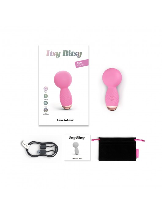 Розовый мини-wand вибратор Itsy Bitsy Mini Wand Vibrator - Love to Love