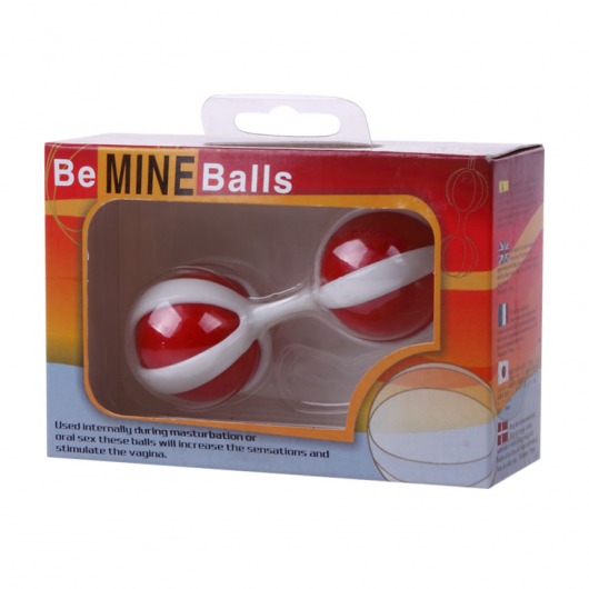Красно-белые вагинальные шарики BE MINI BALLS - Baile
