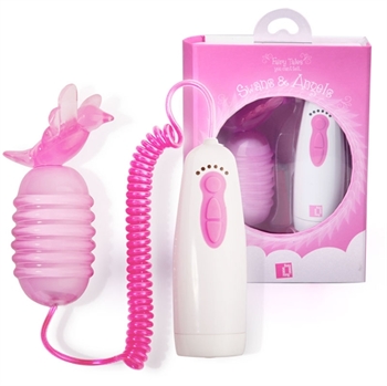 Розовый вибромассажер Fairy Tales с пультом управления - Sextoy 2011