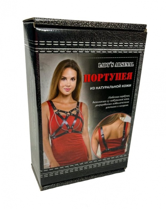 Портупея из натуральной кожи с цепочками - БДСМ Арсенал - купить с доставкой в Москве