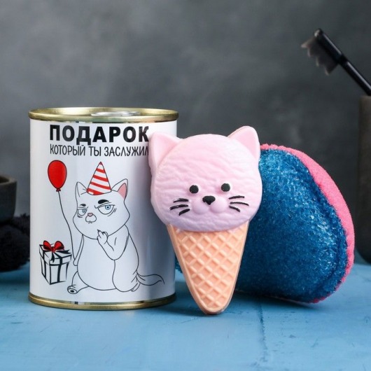 Набор в консервной банке «Подарок, который ты заслужил»: мыло и мочалка - Сима-Ленд - купить с доставкой в Москве
