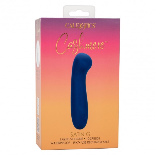 Синий вибромассажер Cashmere Satin G - 15,25 см. - California Exotic Novelties