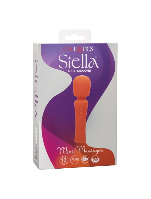 Оранжевый вибромассажер Stella Liquid Silicone Mini Massager - 14,5 см. - California Exotic Novelties
