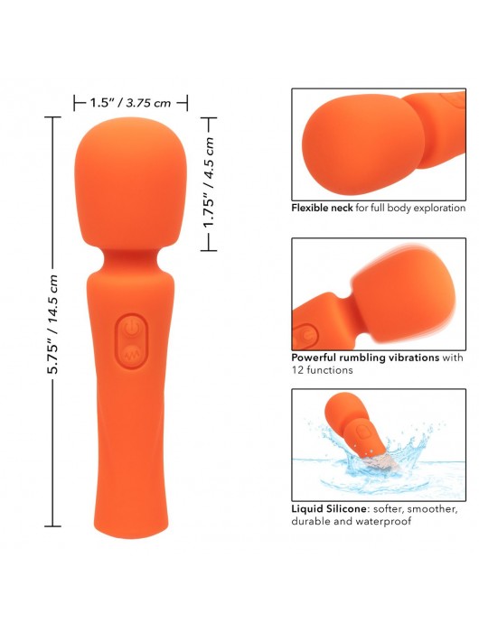 Оранжевый вибромассажер Stella Liquid Silicone Mini Massager - 14,5 см. - California Exotic Novelties
