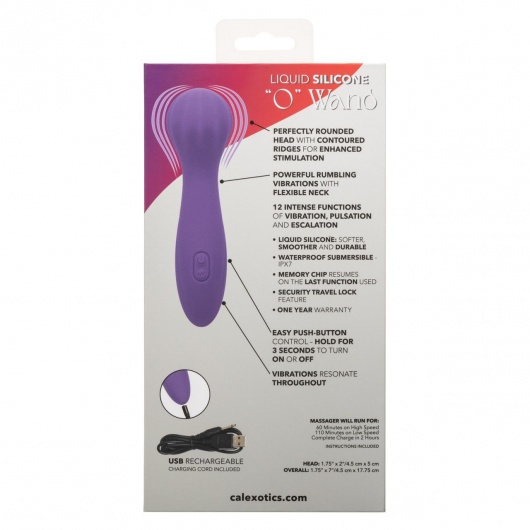 Фиолетовый вибромассажер Stella Liquid Silicone “O” Wand - 17,75 см. - California Exotic Novelties