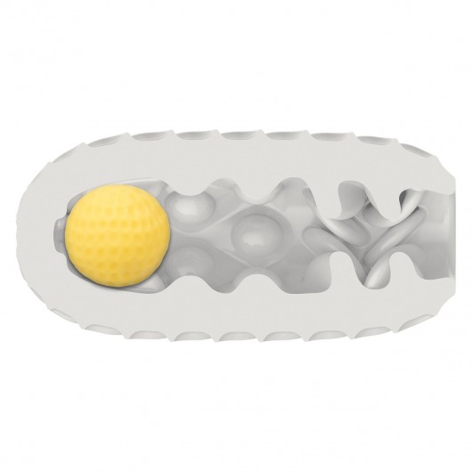 Двусторонний мастурбатор с желтым стимулирующим шариком Reversible Squishy Ball Stroker - California Exotic Novelties - в Москве купить с доставкой