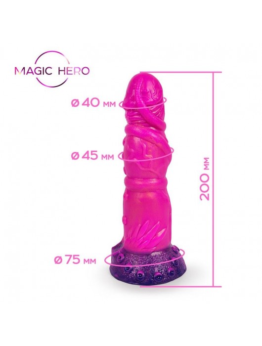 Розовый рельефный фантазийный фаллоимитатор - 20 см. - Bior toys - купить с доставкой в Москве