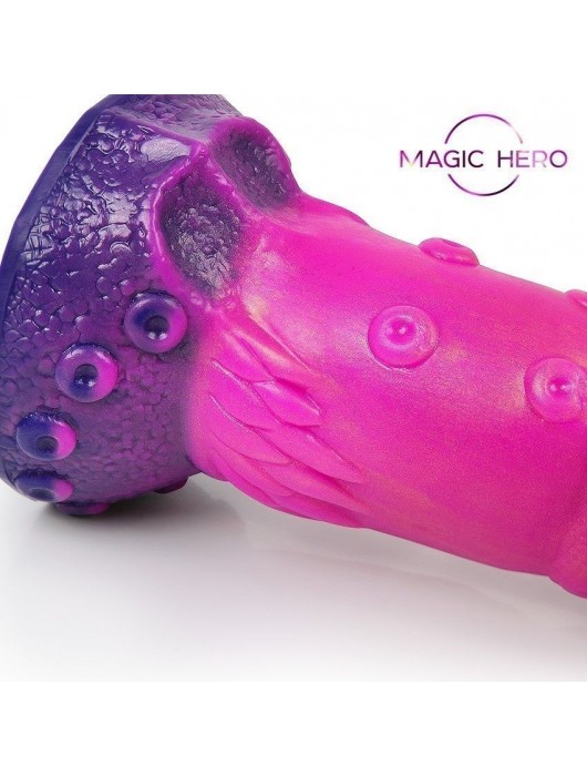 Розовый рельефный фантазийный фаллоимитатор - 20 см. - Bior toys - купить с доставкой в Москве