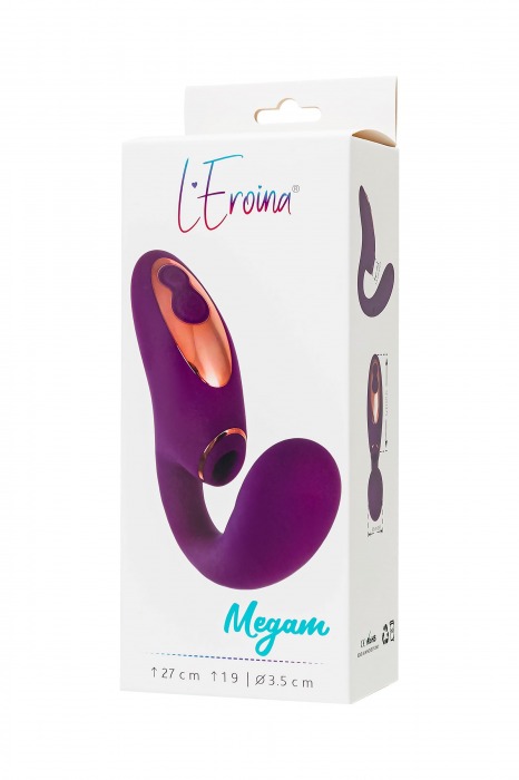 Фиолетовый вибромассажер с клиторальной стимуляцией Megam - ToyFa