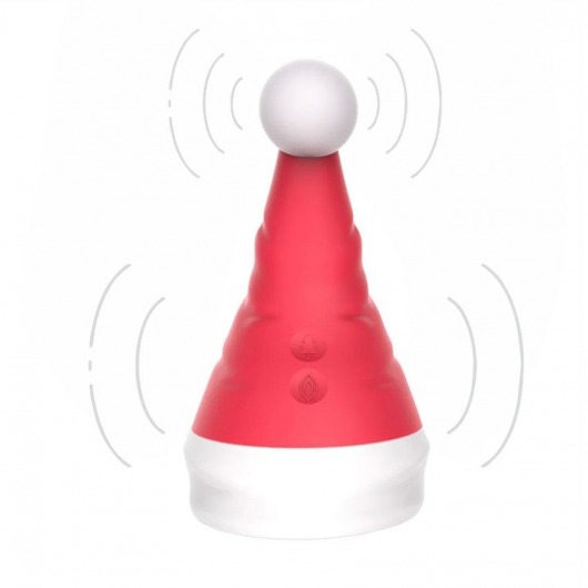 Красный вибростимулятор в форме колпака Magical Santa Hat - Erokay