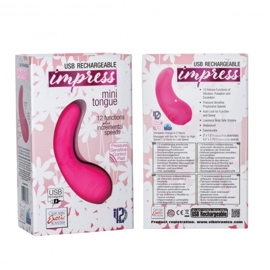 Розовый вибромассажер Mini Tongue - 11,5 см. - California Exotic Novelties